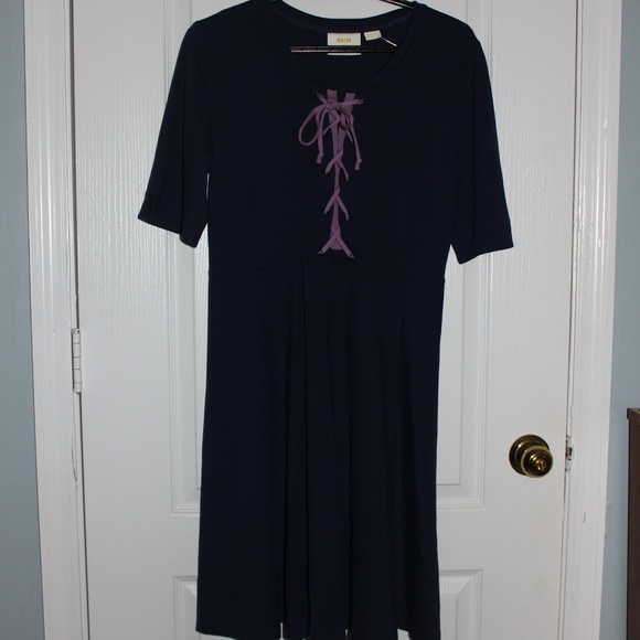 Brand New Anthropologie Navy Dress Women's Medium - Picture 5 of 7